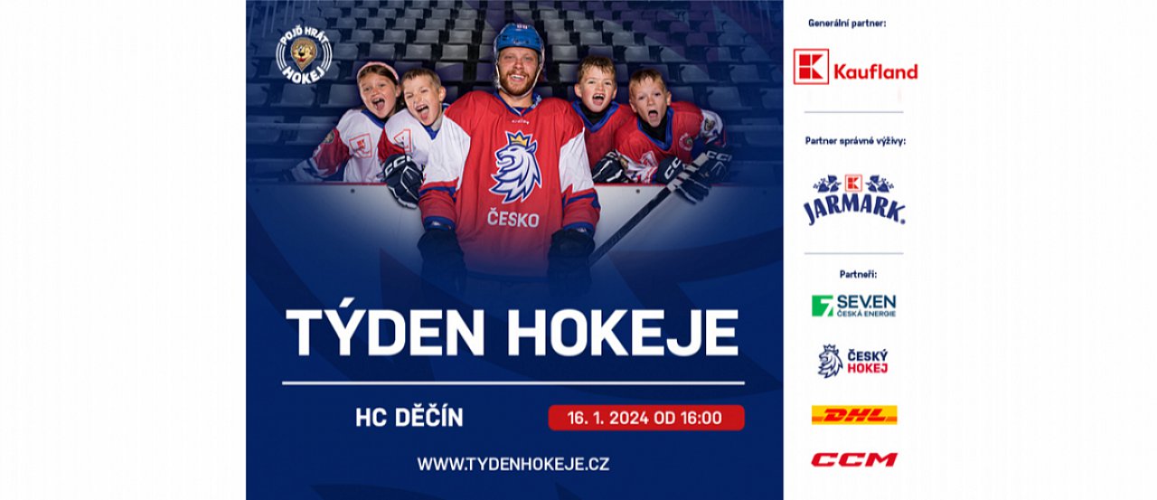 Přijďte v úterý 16.1. od 16:00 hod. na zimní stadion v Děčíně na akci Týden hokeje 